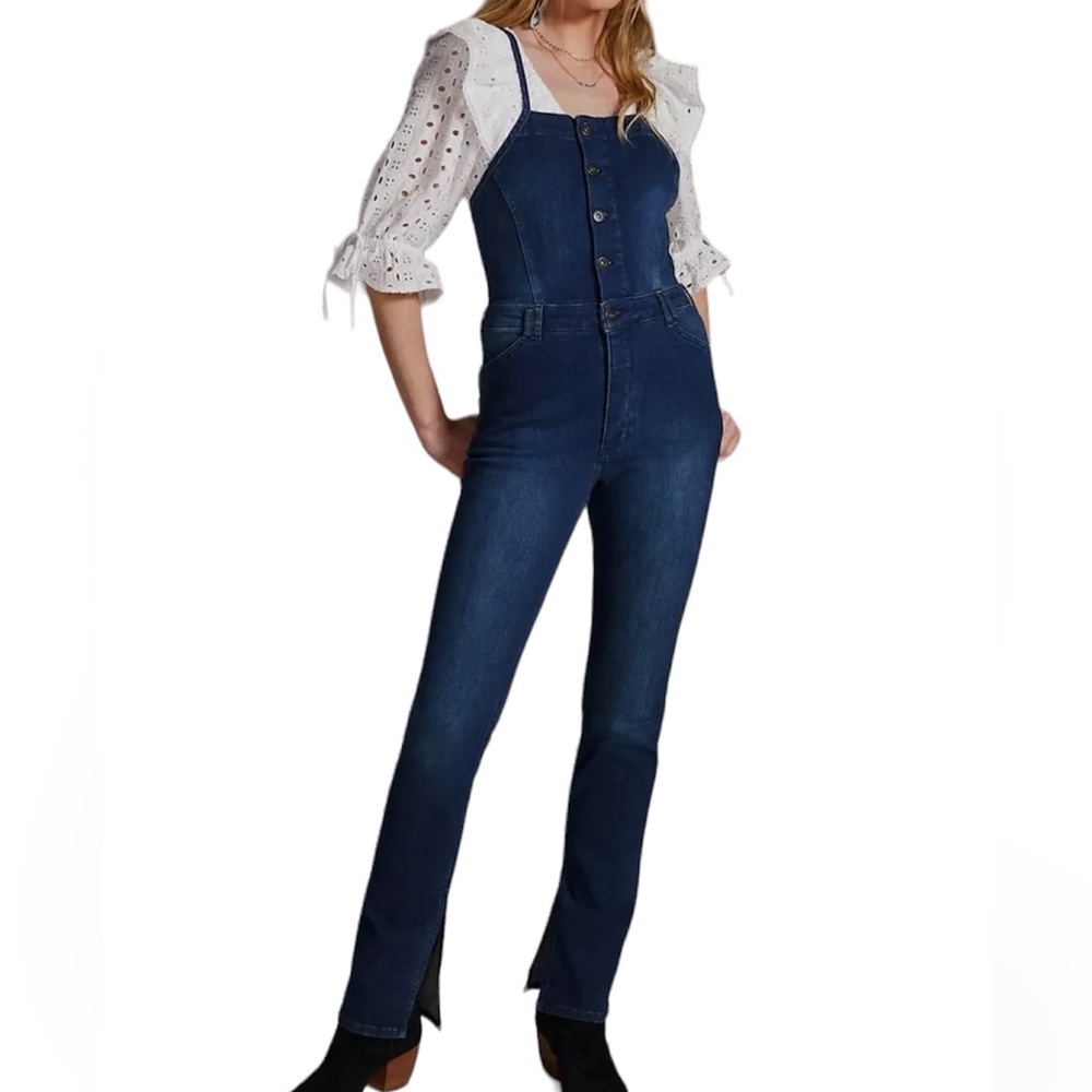 ANTHROPOLOGIE Pilcro Split Seam Denim Overalls